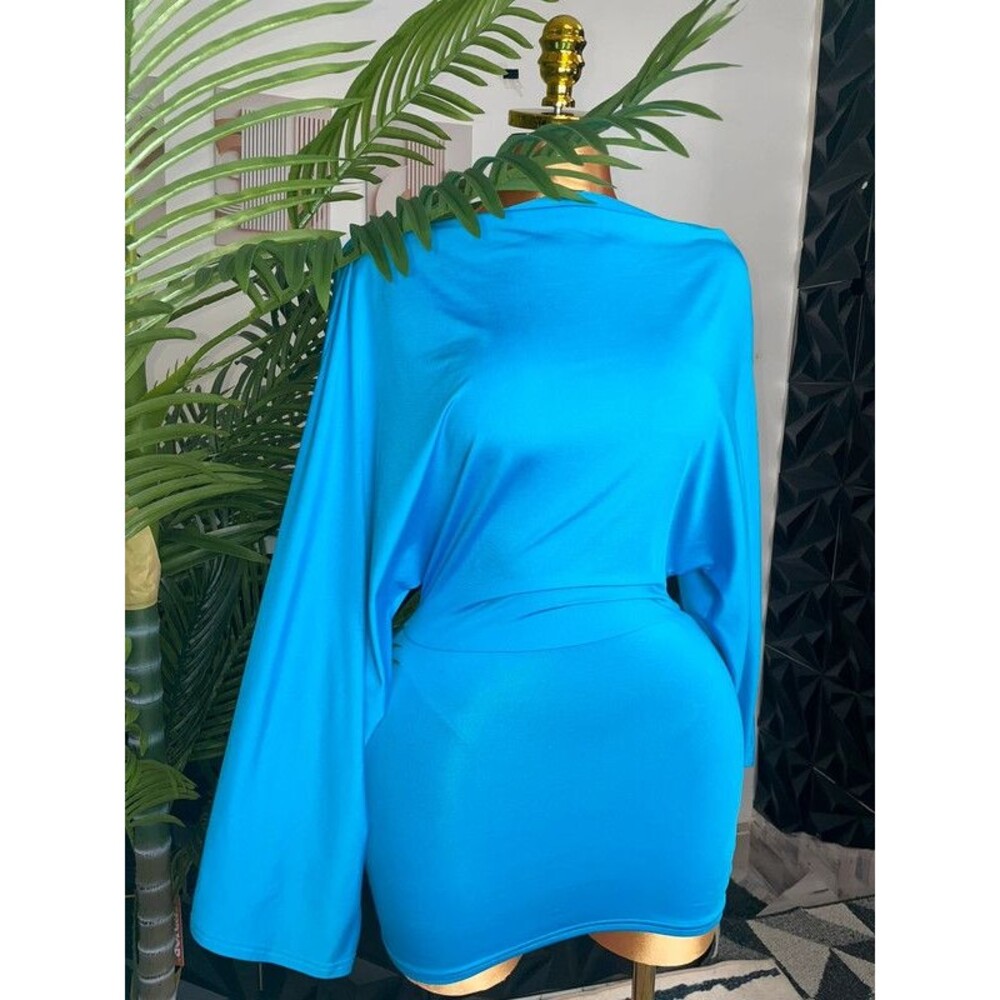 🔥👗Stretch dress with bell sleeves